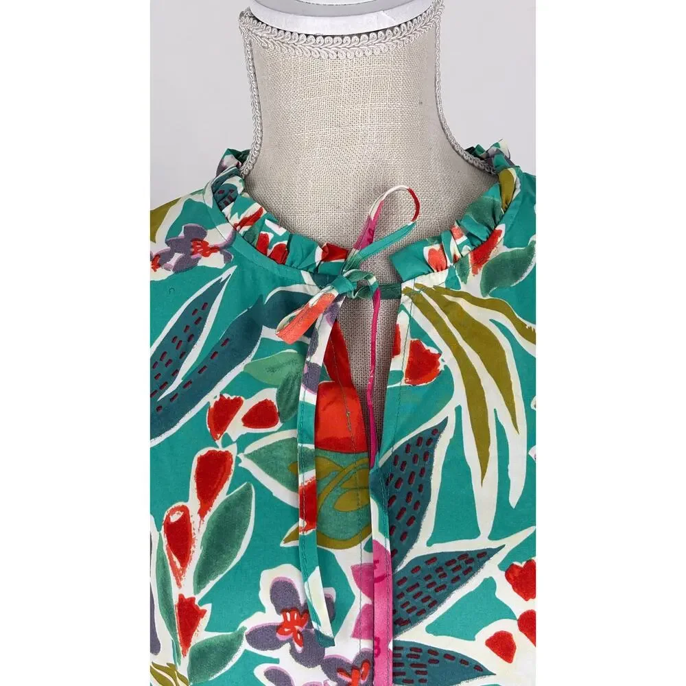 Shop The Mint Feels Right Green Floral Midi Dress Womens Size Medium New